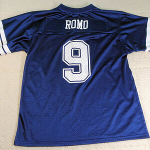 NFL Dallas Cowboys Tony Romo Blue Jersey Large